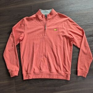 Masters Collection Men's Coral Zip-Up Sweater Pima Cotton Size Small